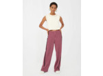 Pantalon large façon tweed contrasté