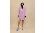 Manteau double face bouclette parme
