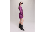 Robe plissée fibres métallisées