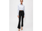 Chemise cropped en popeline rayée
