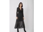 Robe en jacquard floqué velours et pois
