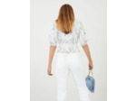 Top en jacquard imprimé noué