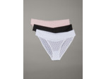 CULOTTE BIKINI BASSE TAILLE AVEC DENTELLE LOGO - PACK DE 3
