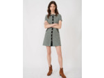 Robe façon tweed contrastée
