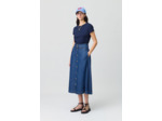 Jupe denim longue à boutons