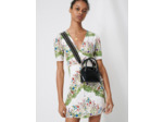 Robe courte en soie imprimée