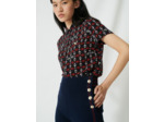 Pantalon évasé à surpiqûres contrastées
