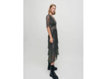 Robe à volants en lamé fluide