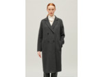 Manteau laine double face gris chiné