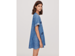 Robe courte en jean à manches courtes