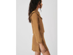 Blouson en daim à volants
