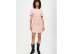 Robe en tweed chiné rose et écru