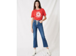 Jean en denim bleu à fermeture lacée