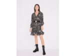 Robe courte imprimée brodée de sequins