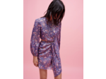 Robe en viscose imprimée métallisée