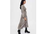 Robe longue en viscose imprimée léopard