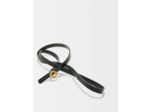 Ceinture fine en cuir noir vernis