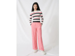 Pantalon palazzo en jacquard satiné