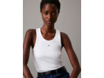 TANK TOP RIB ÉCRU BRODÉ SLIM