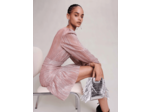 Robe plissée fibres métallisées