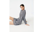Robe plissée en jacquard lurex imprimé