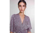 Robe longue satinée imprimée