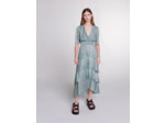 Robe à volants en lurex stretch