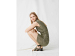 Robe plissée en lurex doré