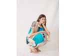 Robe foulard nouée en satin imprimé