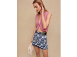 Short à broderies fleuries