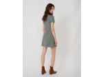 Robe façon tweed contrastée