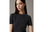 T-SHIRT RIB FIT AVEC ÉTIQUETTE TISSÉE LAVÉE