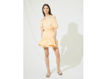 Robe trapèze élastiquée en taffetas