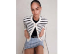Cardigan en maille à rayures