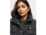 Doudoune façon tweed ceinturée