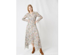 Robe longue asymétrique à imprimé fleuri