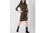 Robe drapée en maille stretch et lurex