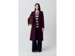 Manteau long croisé laine