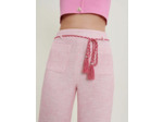 Pantalon en tweed à ceinture tressée