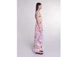 Robe longue ajourée en soie