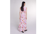 Robe longue ajourée en soie