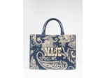 Cabas en jute à motif paisley