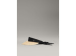 Bandeau en lin avec visière en paille