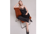 Robe longue satinée