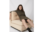 Robe drapée en maille stretch et lurex