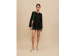 Cardigan en maille bloquée noir