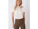 Tee-shirt avec détails de guipure au col