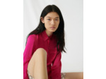 Chemise fuchsia en satin de soie