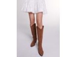 Bottes santiags en cuir suédé