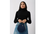 Sac disque en cuir croco